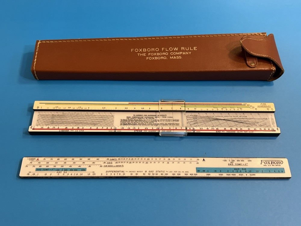 Foxboro Flow Slide Rule In Leather Case