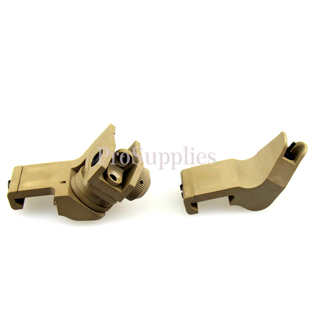 TAN Front & Rear 45 Degree Rapid Transition BUIS Backup Polymer Sight