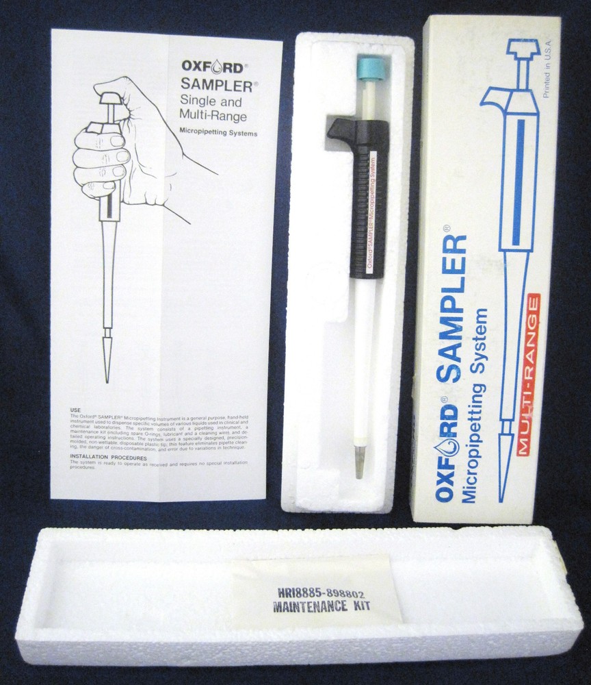 NEW Oxford 10uL, 25uL Multi-Range Micro Pipette P-8000 Precision Sampler Pipet