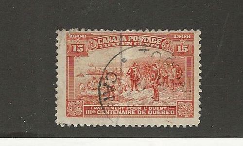 Canada, Postage Stamp, #102 Used, 1908 Quebec, JFZ