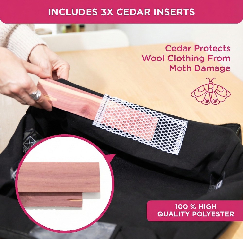Cedar Storage Bag Organizer for Bedding Set - Protects from , Moisture, Dirt ...