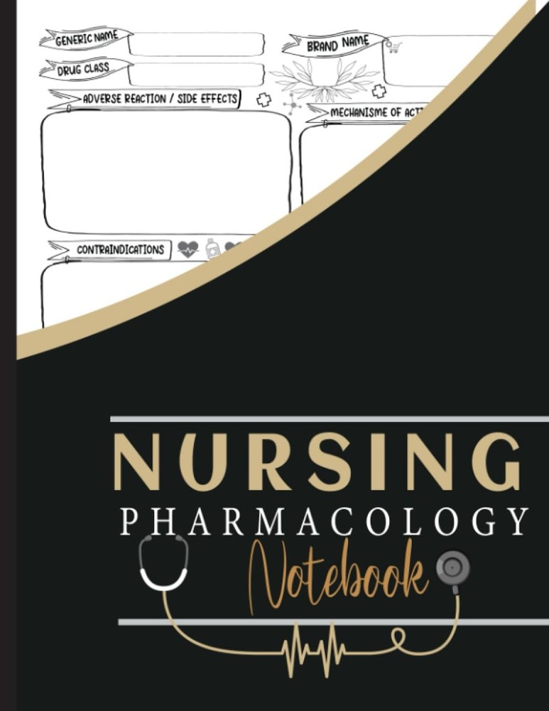 Nursing Pharmacology Notebook: Blank medication template and Study Notebook for
