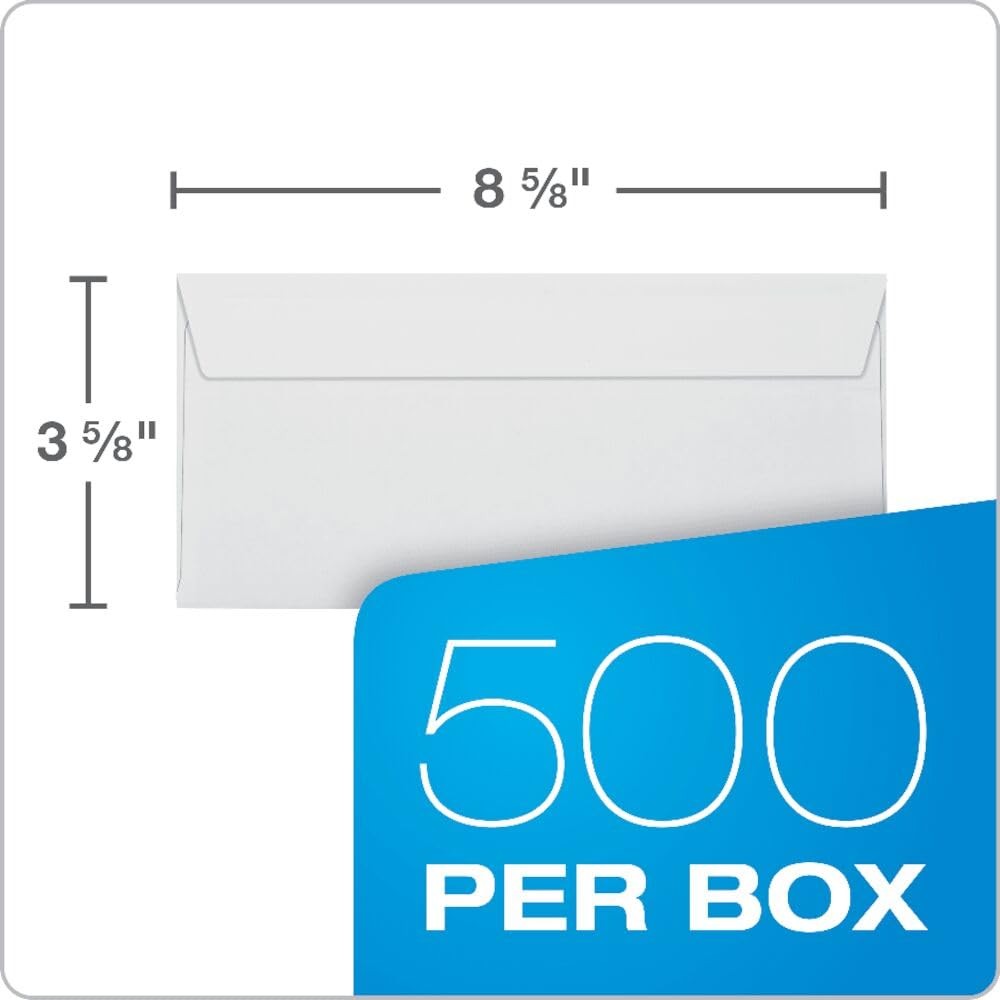 Quality Park 8 5/8 Double-Window Security Envelopes, Self-Sealing, Tamper