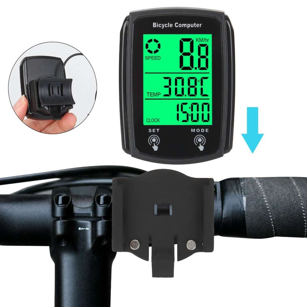 Bike Bicycle Speedometer Cycle Digital Odometer Computer Waterproof LCD Display
