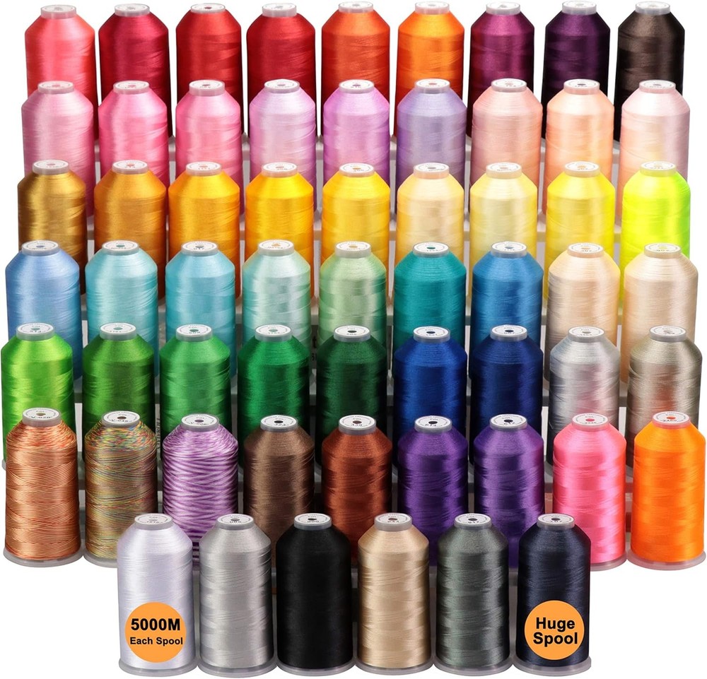 60 Colors 5000M Embroidery Thread with Spool Rack