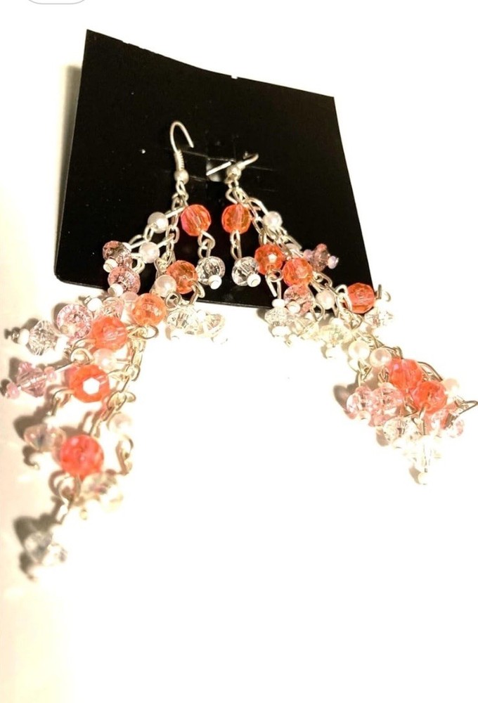 Pink Pearltoned & Assorted Beads Pierced Earrings