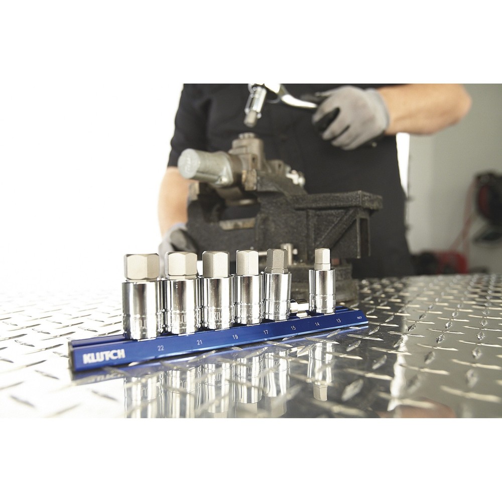 Klutch Hex Bit Socket Set, 7-Pc., Metric