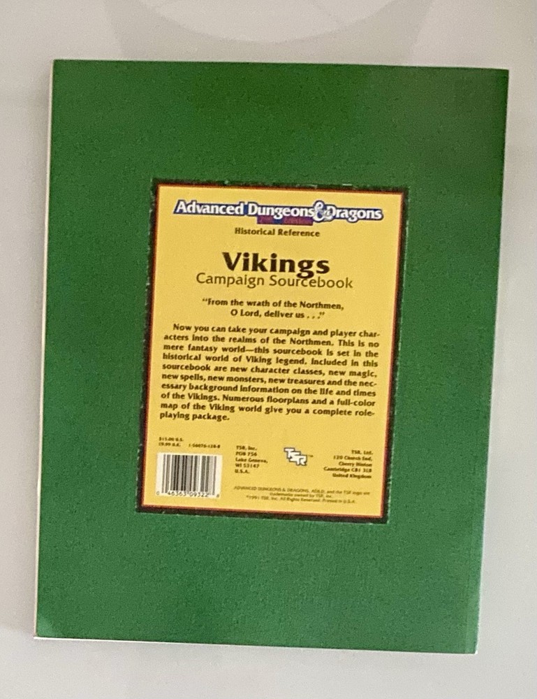 AD&D Vikings Sourcebook Dungeons And Dragons W/ Map