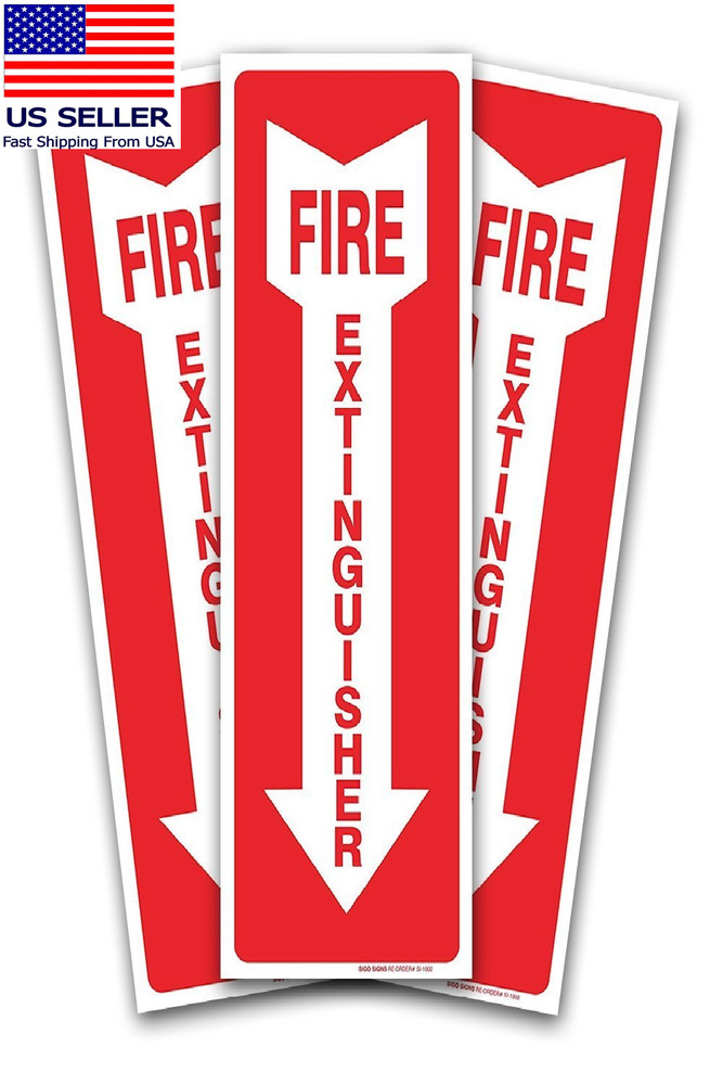 Fire Extinguisher Arrow Signs 3 Pack