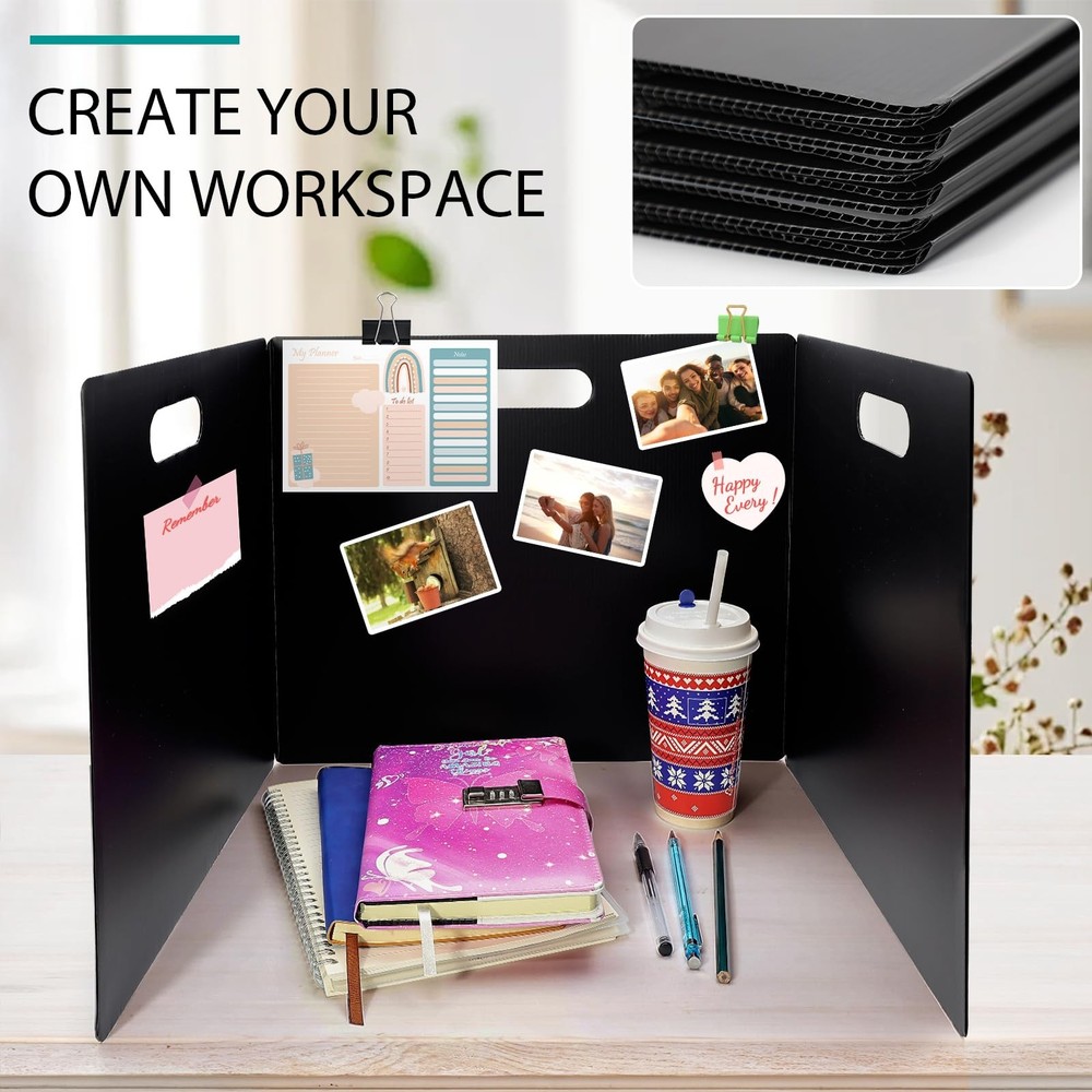 24 Pack Privacy Folders for Students - Durable & Waterproof Plastic Study Des...