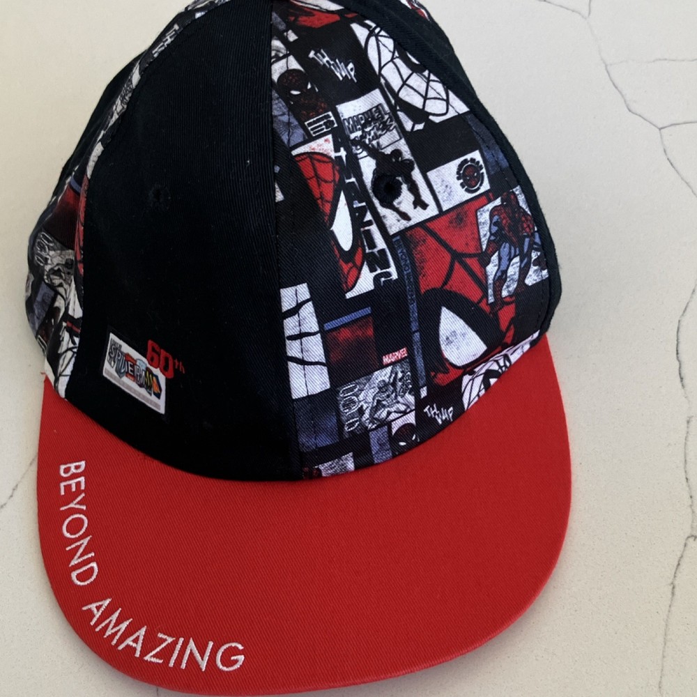 Marvel Spider-Man 60th Anniversary Hat Ashley Eckstein Black Red Adjustable