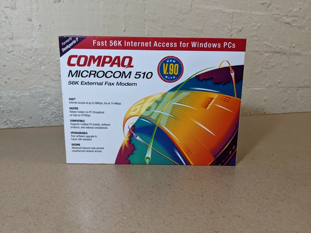 *New* COMPAQ Microcom 510 56 Kbps External Fax Modem for Windows