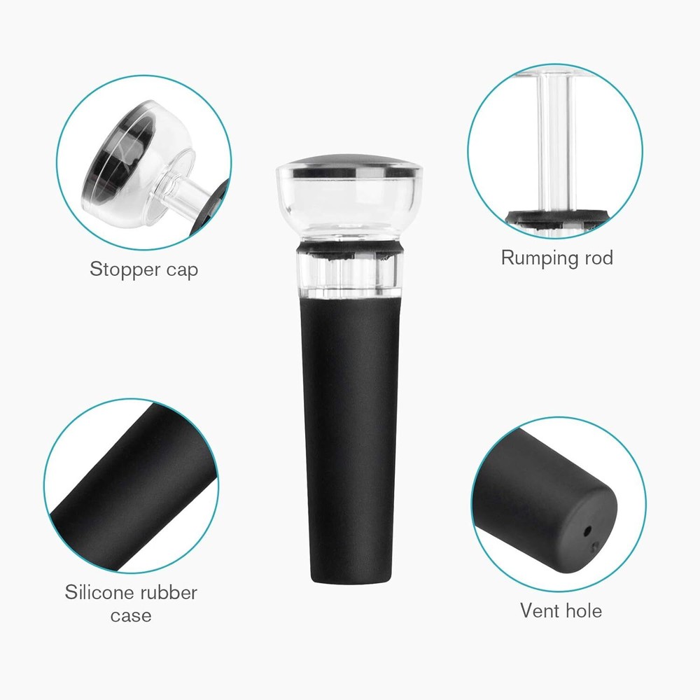 4 Pack Vacuum Wine Stoppers Reusable Silicone Seal