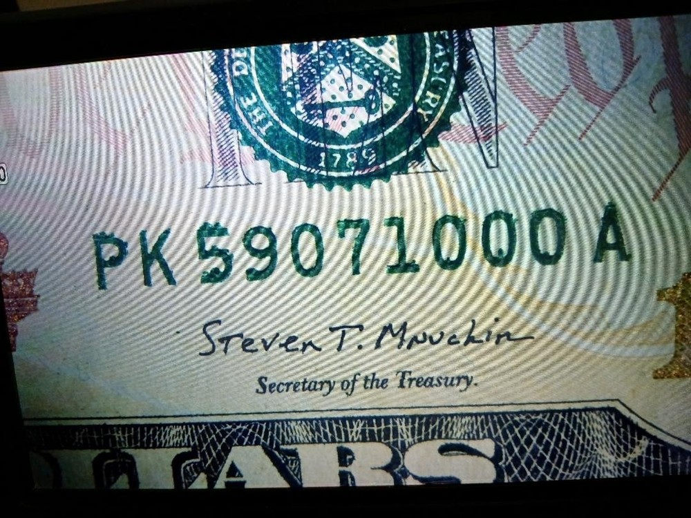 10 Dollar Bill Circulated, Bleed numbers Ink Error