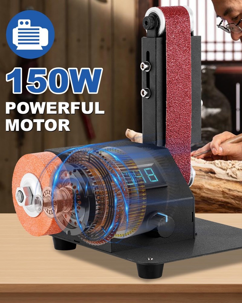 Mini Belt Sander Knife Sharpener Belt Sander Variable Speed Electric Power Be...