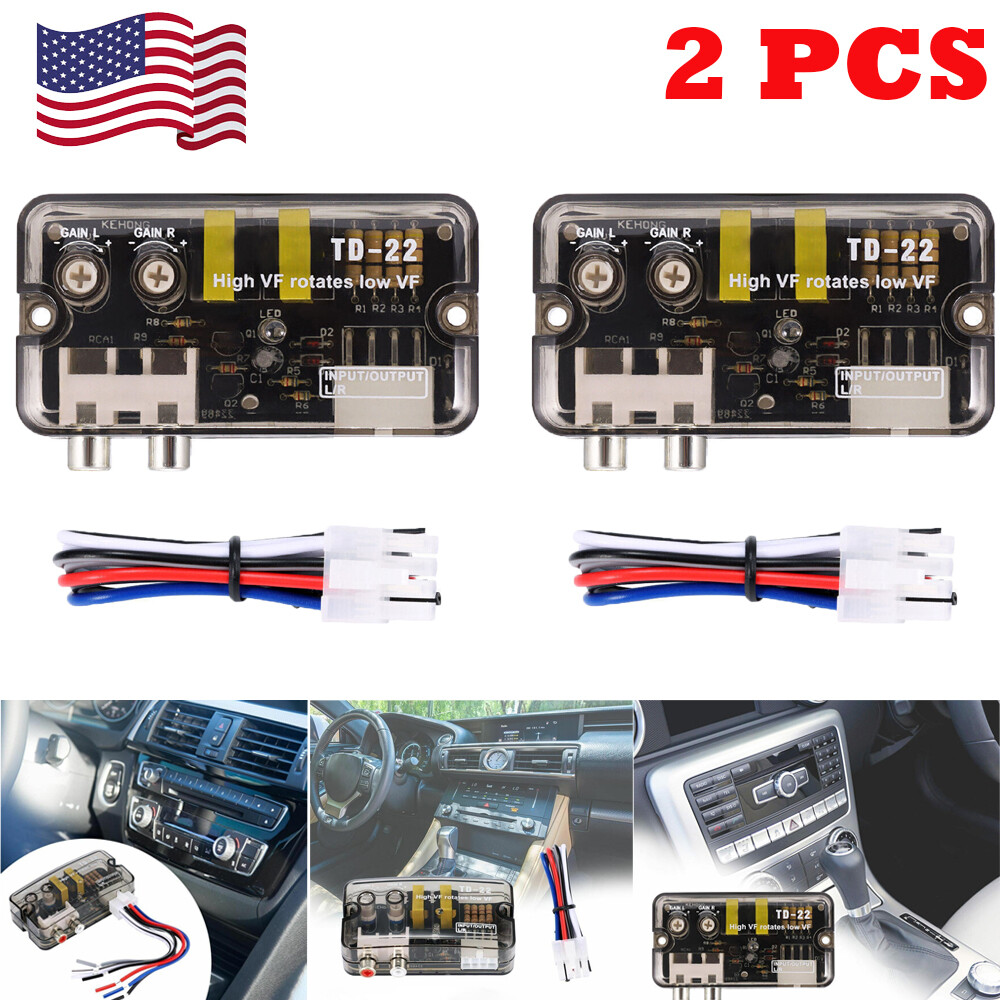 2X Audio Speaker RCA Adapter Level Converter Converter High to Low Adjustable