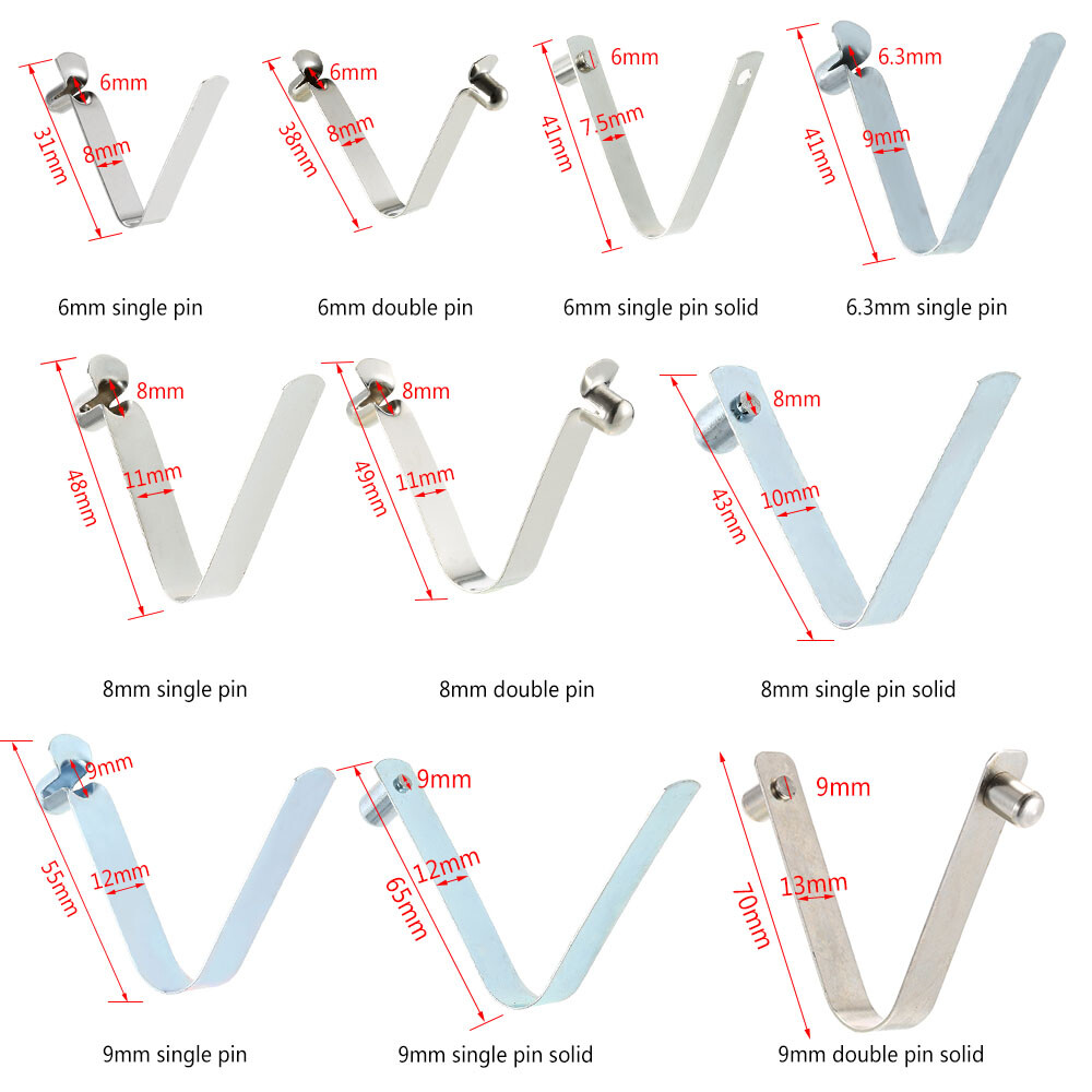 6pcs Kayak Paddle Spring Clips Tent Clips Push Button Spring Snap Clip U4R9