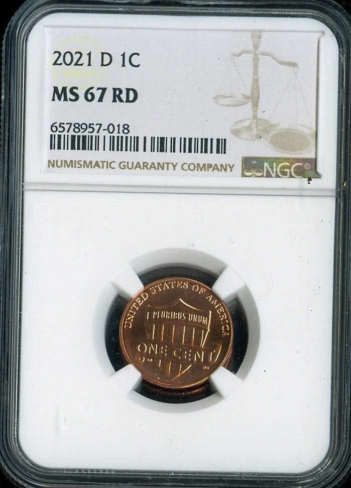 2021-D Lincoln Shield Cent 1C NGC MS67 RD QUALITY