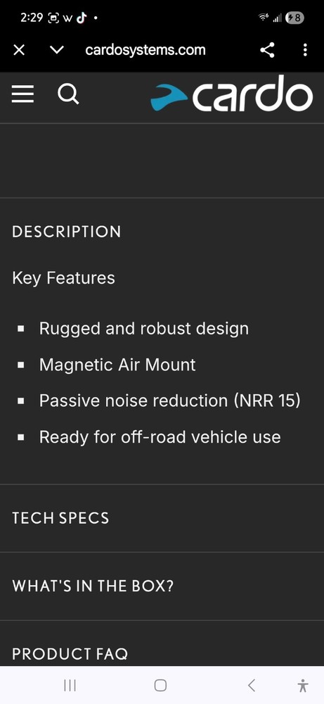 Cardo Bluetooth Packtalk Edgphones