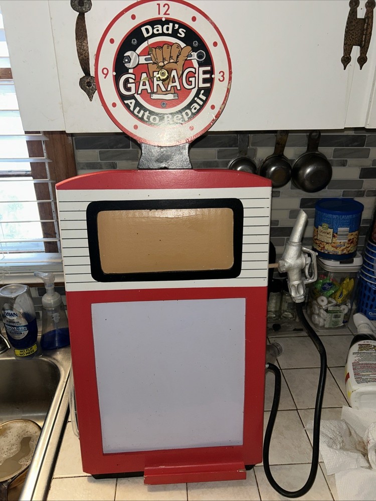 Dads Garage Clock And Grease Board