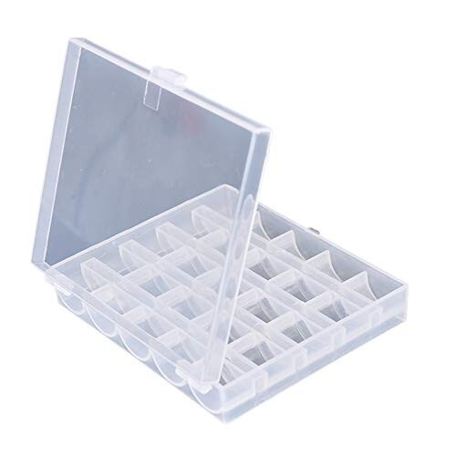 1/2 Pack 25 Slots Empty Bobbin Spool Box Plastic Storage Case for Sewing Machine