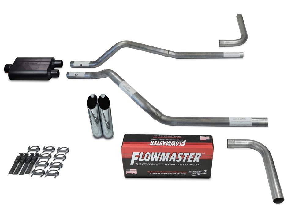 GMC Jimmy 00-04 2.5" Dual Exhaust Kits Flowmaster 40 Slash Tip Side Exit