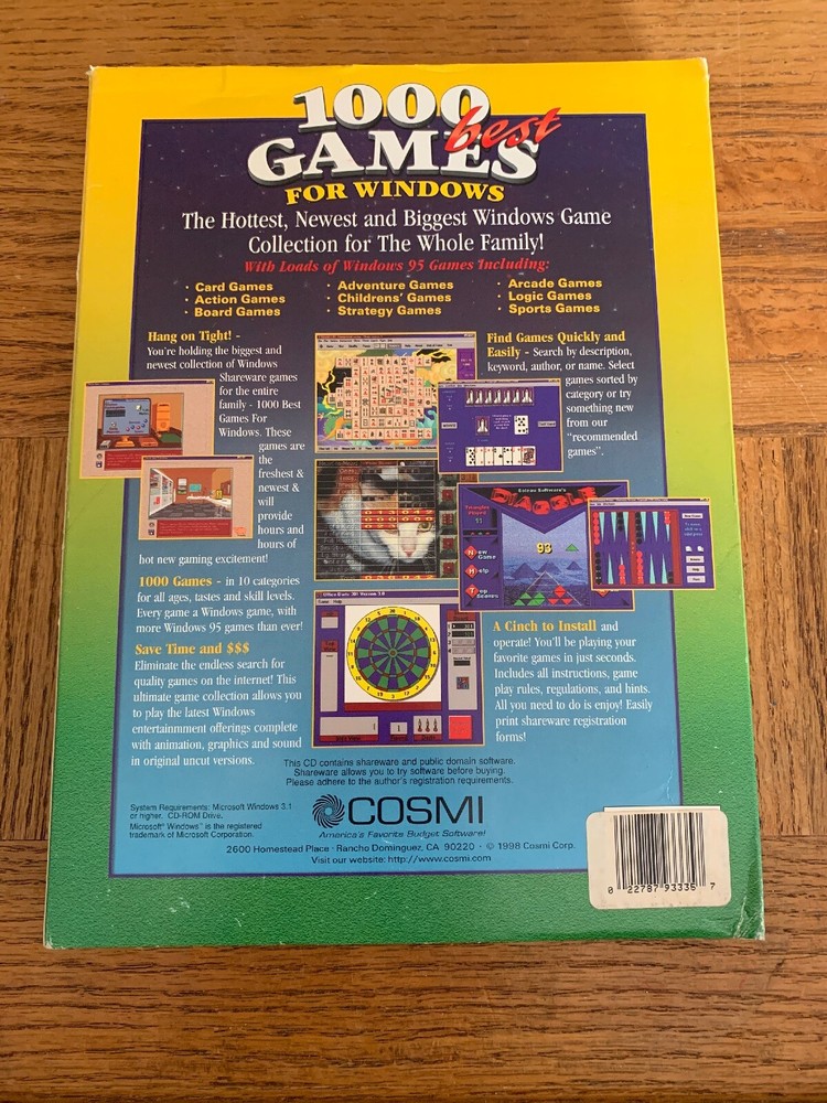 Swift 1000 Best Games For Windows CD Rom Game