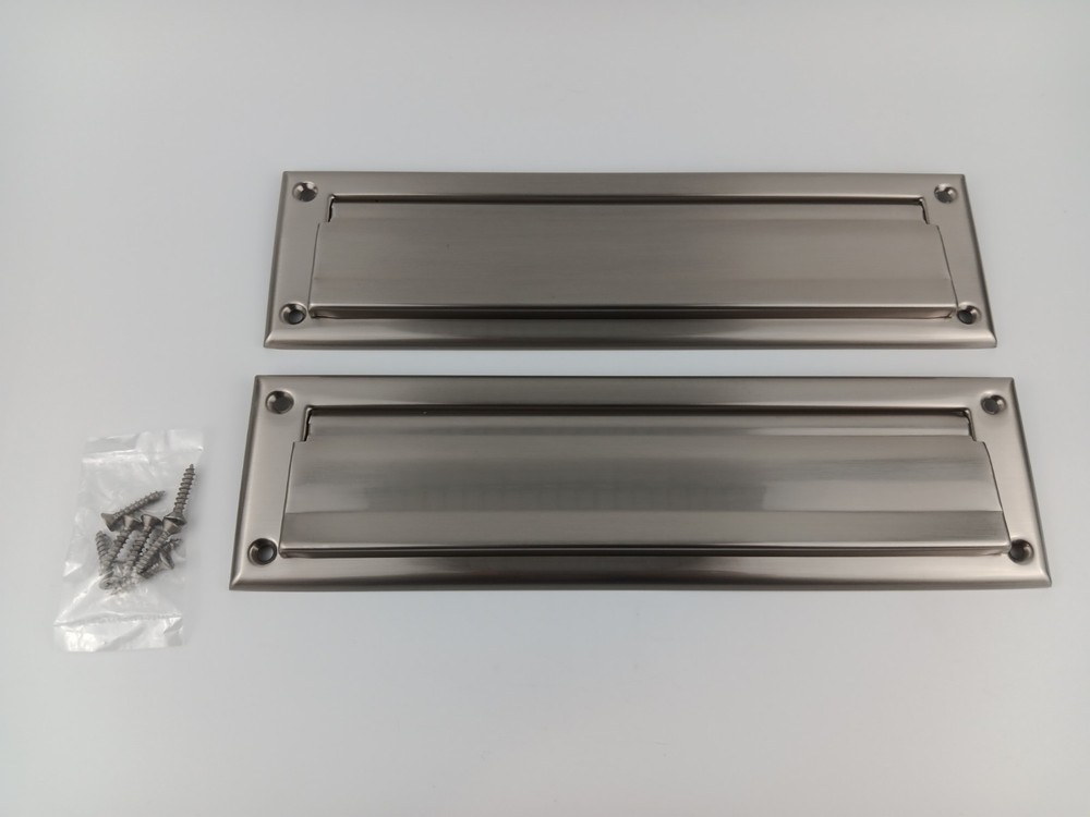 QCAA Solid Brass Mail Slot, Solid Brass Interior Back Plate, 13" x 3.625"....