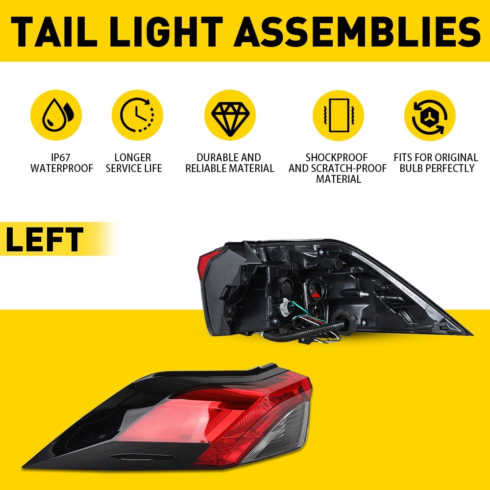 For 2019-2023 Toyota Rav4 Outer Tail light Lamp Driver Side Left Replacement Kit