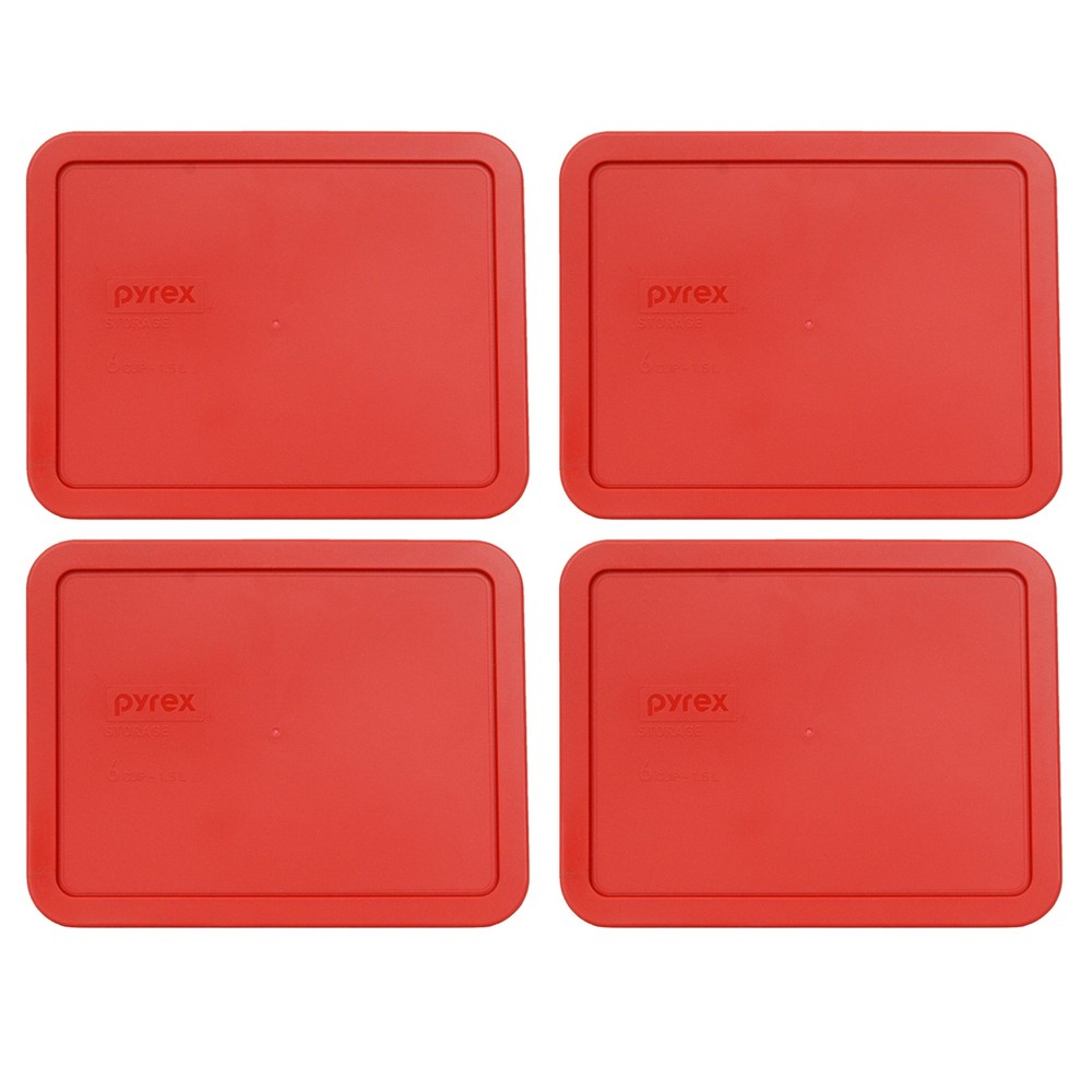 Pyrex 7211-PC 6 Cup Poppy Red Lid (4-Pack)
