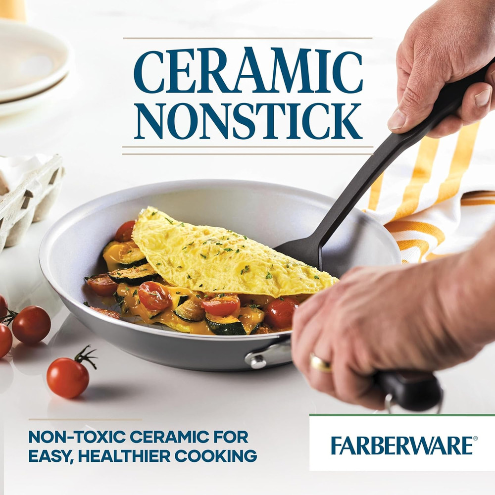 Ecoadvantage 13-Piece Gray Ceramic Nonstick Cookware Set for Effortless Cooking
