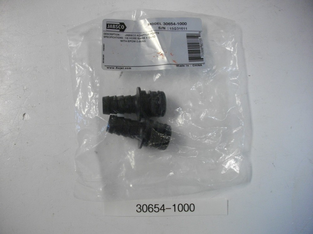 Jabsco Marine 30654-1000 Adaptor Ports 1/2" Hose Barb X Quad  EDPM O-Ring 2 Each