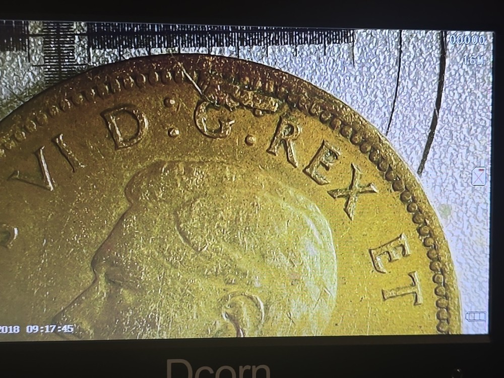 1939 Canada 1 Cent Flawed Planchet Large Chip Stamped Into small Cent.