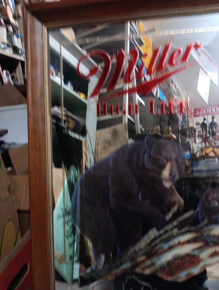 Miller High Life Black Bear Wisconsin Beer Mirror