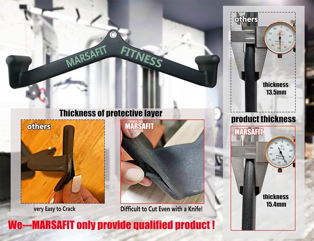 Fitness Rowing Pulley Cable Machine Attachment Handle Grips Lat Pull Down Bar