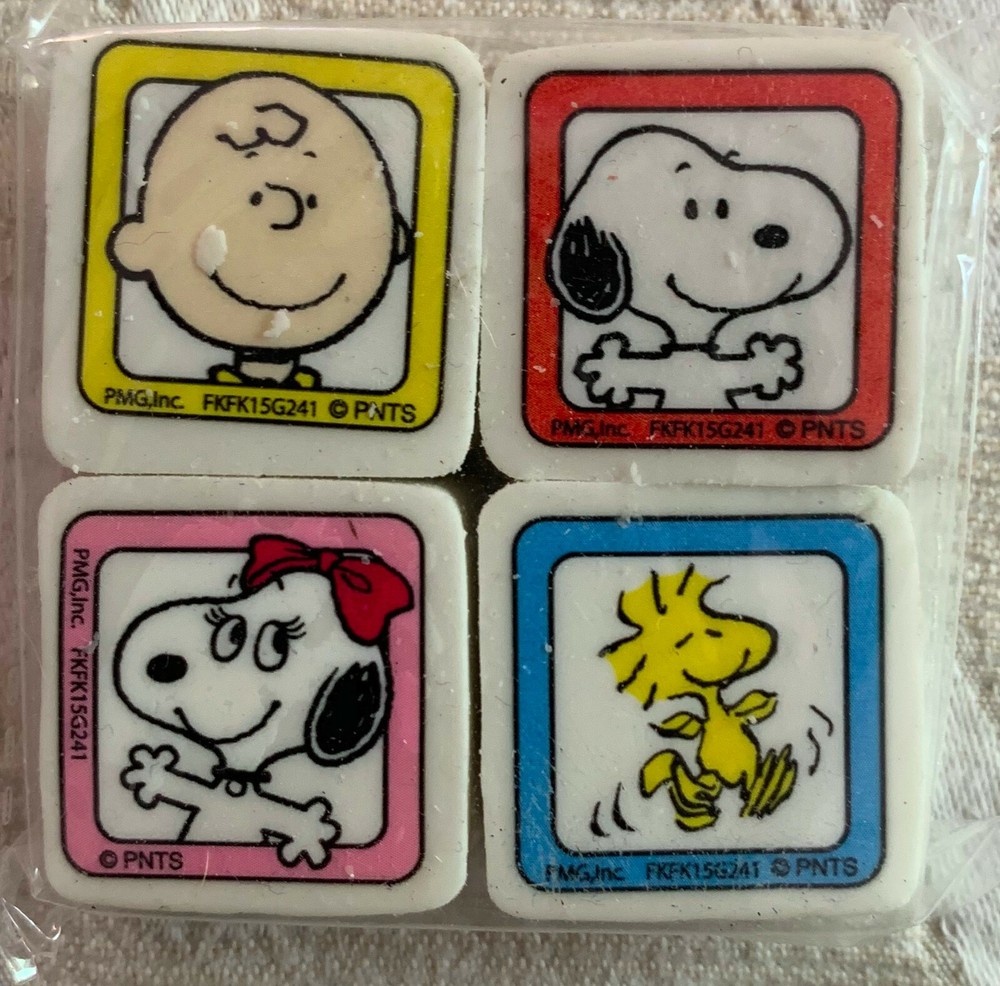 Peanuts Characters Erasers 4 pieces **NEW**