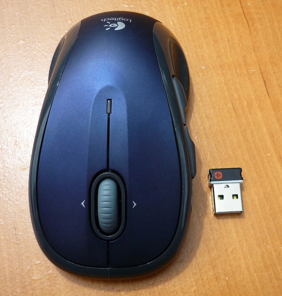 Logitech M510 Wireless LASER Mouse Metallic Blue & Light Gray +Unifying Receiver
