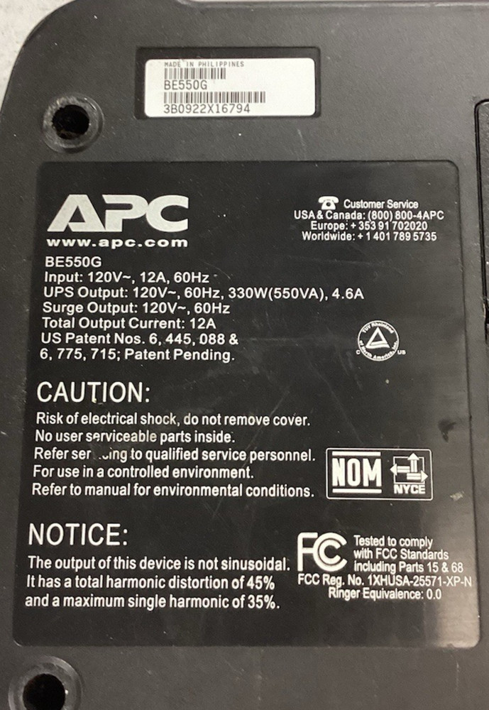 APC BE550G 12A 330W