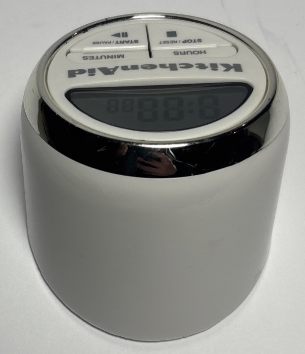 KitchenAid Digital Timer White and Chrome - TESTED & WORKS! Battery Operated
