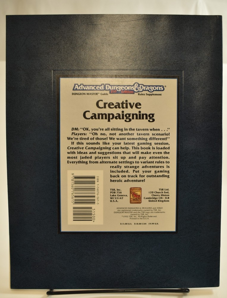 Advanced Dungeons & Dragons 2nd Edition Creative Campaigning (1993) TSR