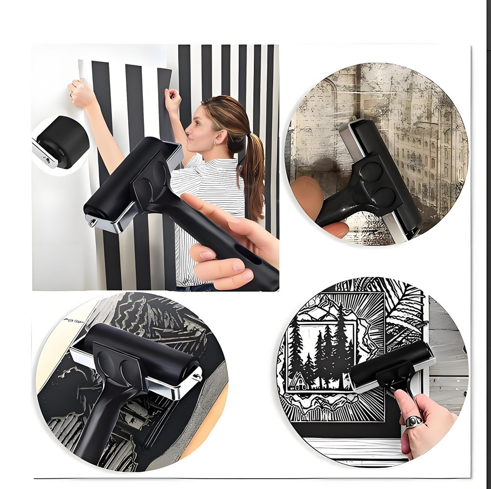 2 Pack Brayer Rollers, Professional Rubber Art Rollers with Comfortable Hand Fee