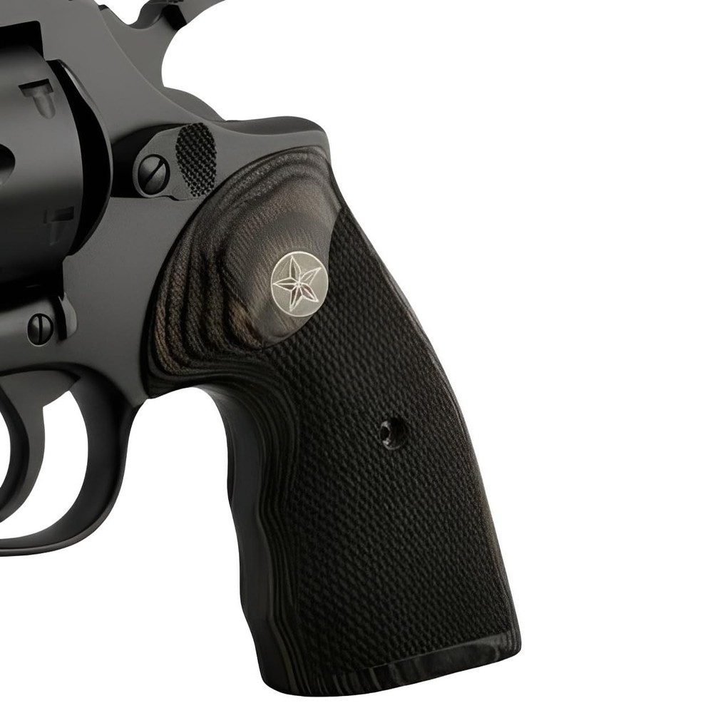 Colt Python Black Rosewood Grips Texas Star Medallion
