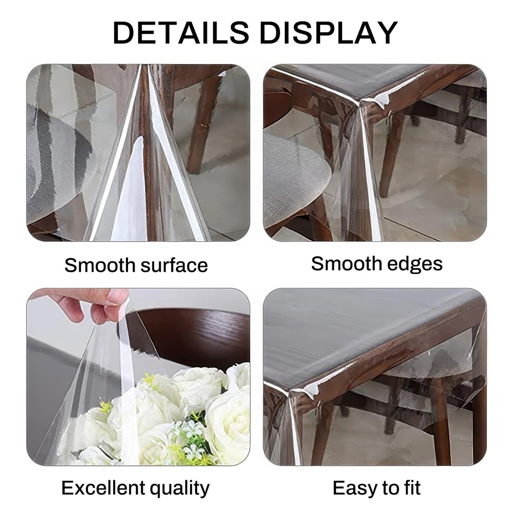 Protector de mesa rectangular transparente de 60 x 90 pulgadas Impermeable