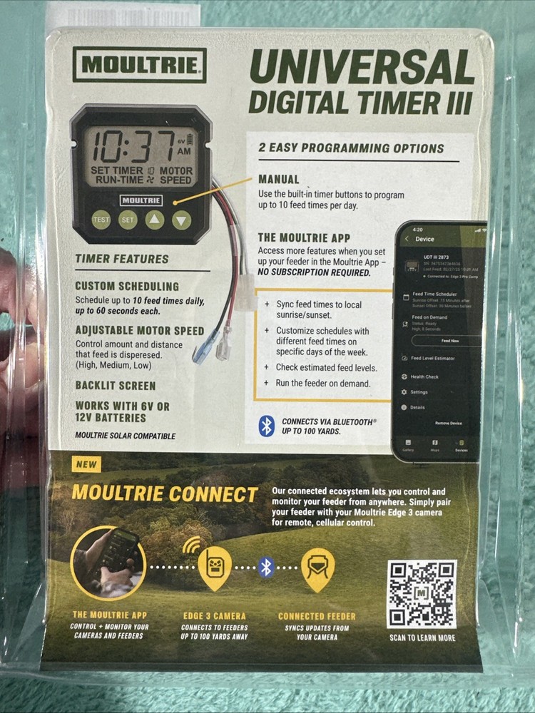 Moultrie Universal Digital Timer III Programmable Feeder Timer Black (MFA-15095)