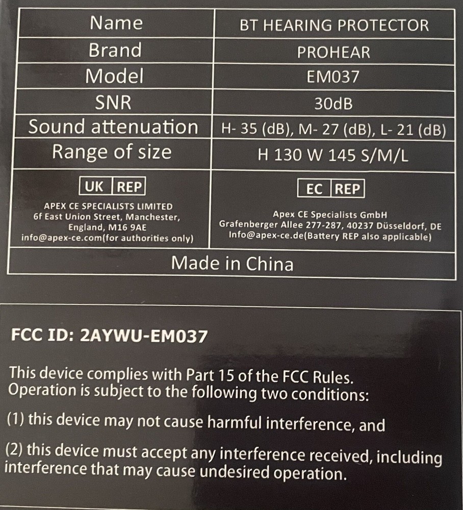Bluetooth Hearing Protector Earmuffs