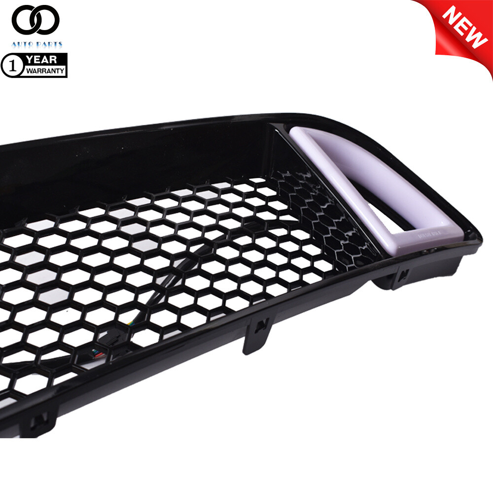 For 2013-2014 Ford Mustang Front Upper Grill Mesh Grille W/ DRL LED Light