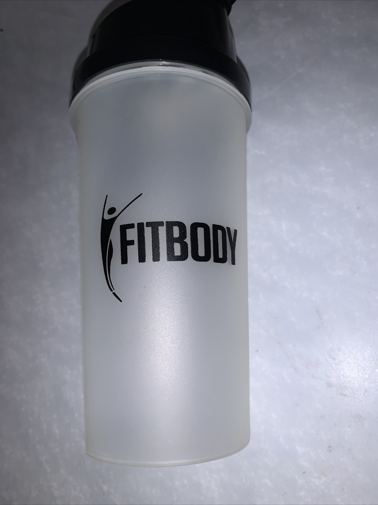 FitBody Water Bottle/Shaker Cup - Black/Clear