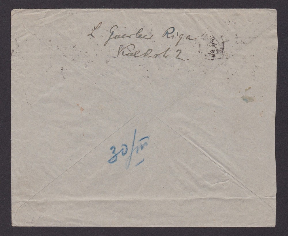 LATVIA, Cover from Riga to Berlin Germany