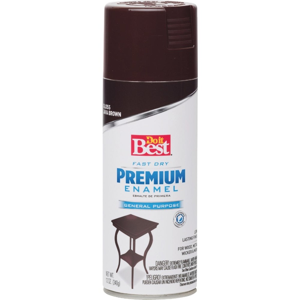 Do it Best Premium Enamel 12 Oz. Gloss Spray Paint, Java Brown 203468D SIM