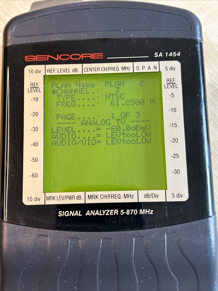 Sencore SA 1454 Signal Analyzer 5-870 MHz -Please Read -